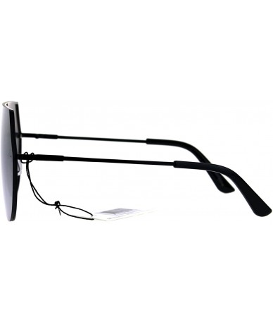 Oversized Racer Rimless Shield Oversize Futurism Robotic Metal Sunglasses - Silver - CU182SSG5TH $23.23