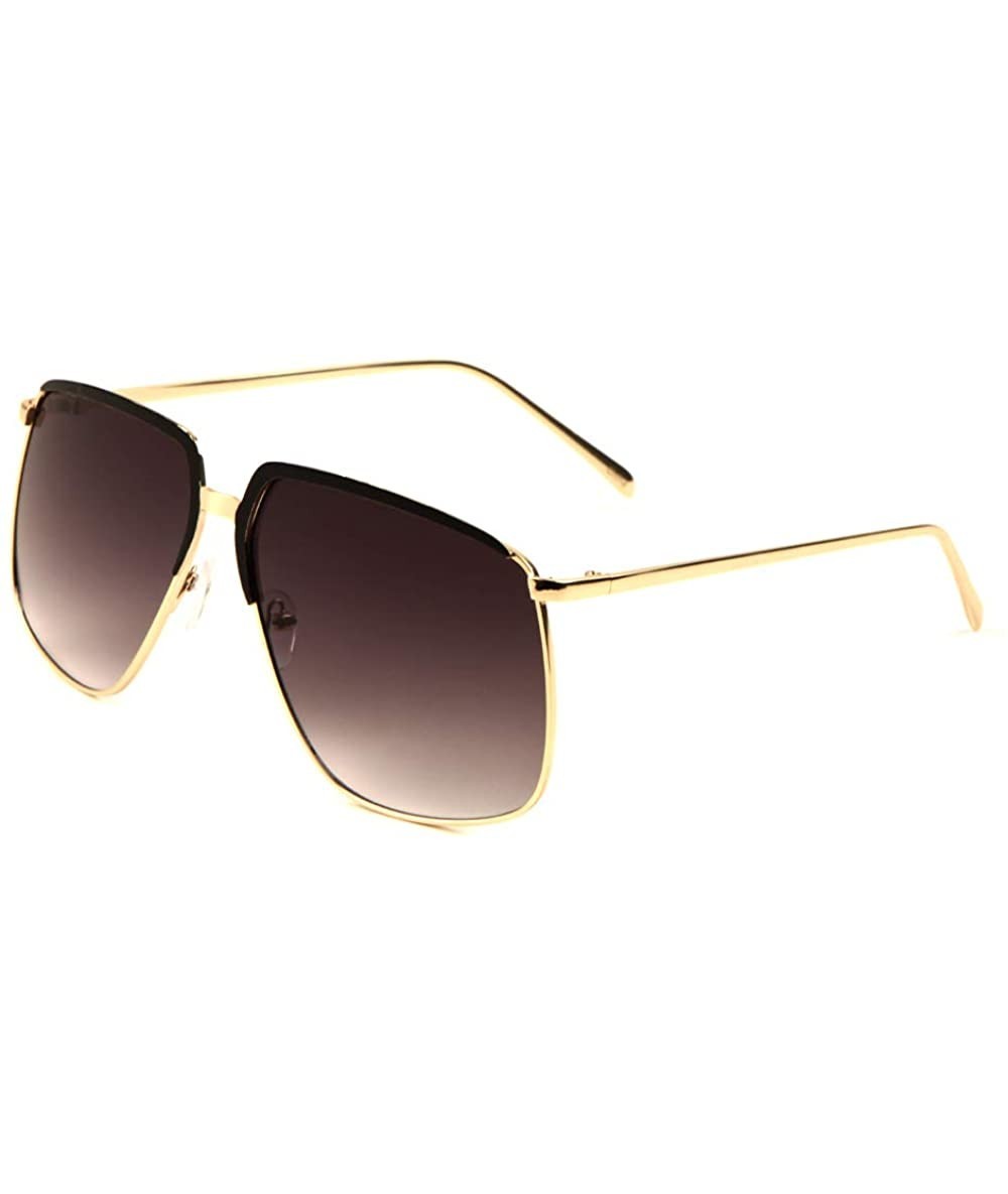 Aviator Geometric Thin Frame Top Color Frame Aviator Sunglasses - Smoke - C7197QIZ8GA $27.15