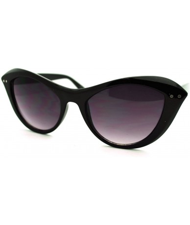 Cat Eye Narrow Retro Womens Cat Eye Thick Plastic 20s Brow Sunglasses - Black Smoke - CT11L9LF6FF $19.21