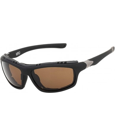 Sport Airdam Sunglasses Motorcycle Riding- Driving- Fishing- Boating Wrap - Black - Amber - C6196MTW60T $38.94