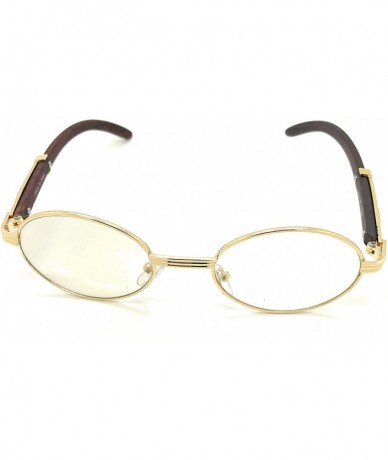 Oval Art Nouveau Vintage Style Gold Metal Frame Oval Men Women Eye Glasses - Round Yellow Gold - CK185ARHRKQ $18.47