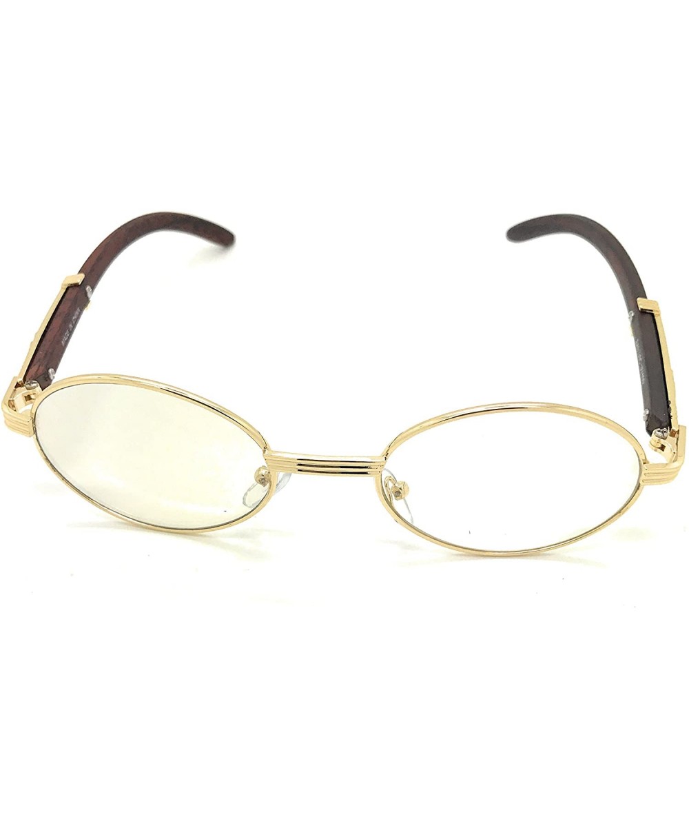 Oval Art Nouveau Vintage Style Gold Metal Frame Oval Men Women Eye Glasses - Round Yellow Gold - CK185ARHRKQ $18.47