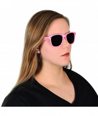 Rectangular Polarized Sunglasses Vintage Retro Designer Unisex Sun Glasses UV400 - Pink - C018CNDYM85 $17.59