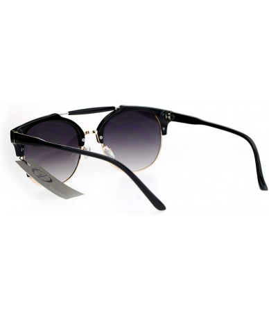 Aviator Vintage Retro Sunglasses Bold Arched Top Designer Fashion Shades - Black (Smoke) - CW18754CN6Q $22.58