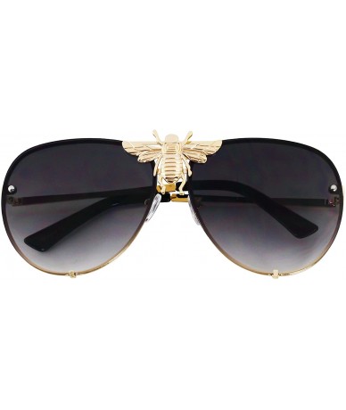 Oversized Pilot Sunglasses Oversize Metal Frame Vintage Retro Men Women Shades - Black - CR18RHYO87Y $25.94