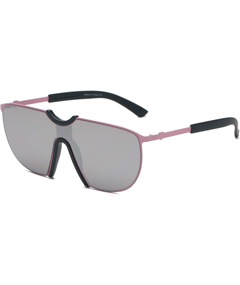 Goggle Oversize Fashion Aviator Sunglasses - Pink - CJ18WU7XE6N $38.19