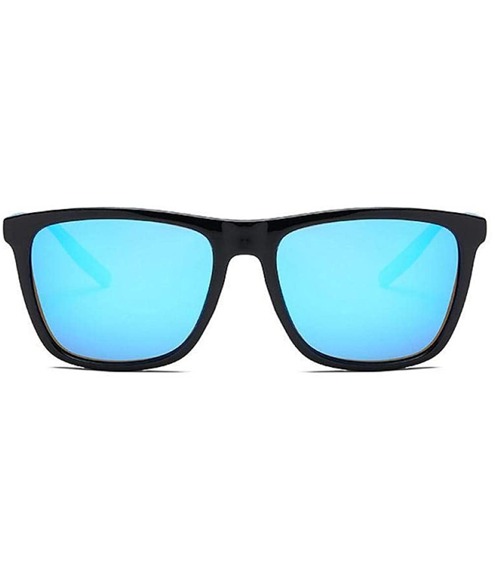 Aviator Classic Polarized Sunglasses Men Retro Brand Designer Sun Glasses Black Multi - Blue - CH18XDWWYDI $18.86