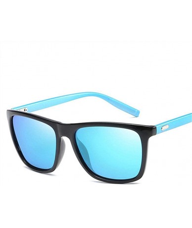 Aviator Classic Polarized Sunglasses Men Retro Brand Designer Sun Glasses Black Multi - Blue - CH18XDWWYDI $18.86