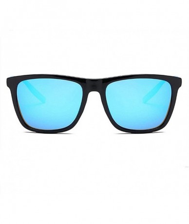 Aviator Classic Polarized Sunglasses Men Retro Brand Designer Sun Glasses Black Multi - Blue - CH18XDWWYDI $18.86