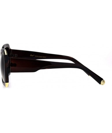 Rectangular Womens Mod Design Elegant Luxury Fashion Rectangular Sunglasses - All Brown - CJ18IDTZN9C $24.25