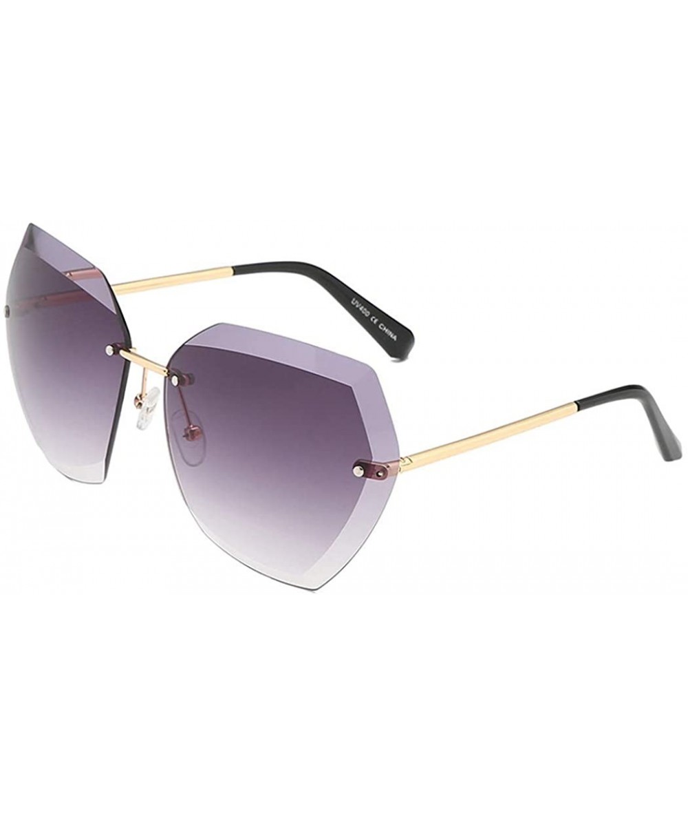 Aviator Fashion classic sunglasses - multi-color frameless trim sunglasses - A - CZ18RU022A2 $82.19