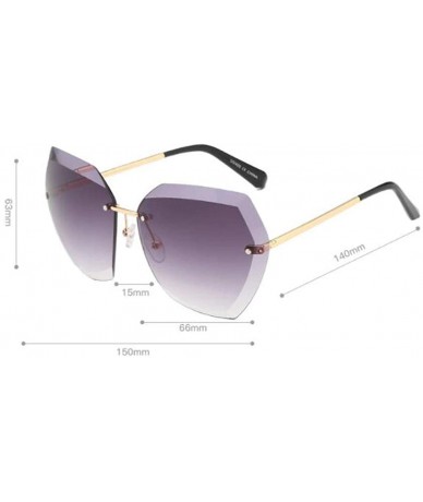 Aviator Fashion classic sunglasses - multi-color frameless trim sunglasses - A - CZ18RU022A2 $82.19