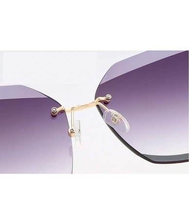 Aviator Fashion classic sunglasses - multi-color frameless trim sunglasses - A - CZ18RU022A2 $82.19