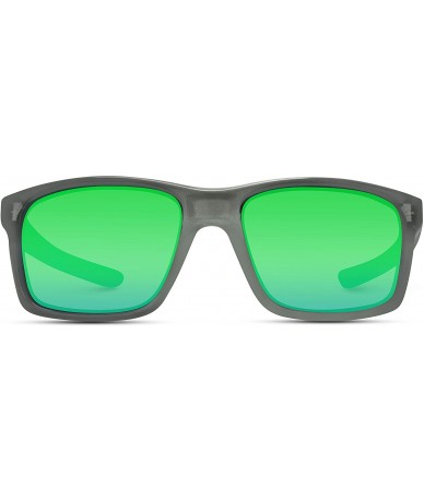 Sport Polarized Driving Sunglasses - Clear Black Frame/ Mirror Green Lens - C018IGKTK8G $27.50