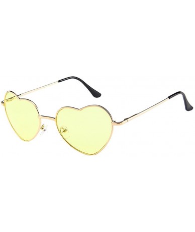 Oversized Heart Metal Frame Sunglasses for Women - Love Shape Oversize Glasses Candy Color Eyeglasses Lens - B - C5196EU29GX ...