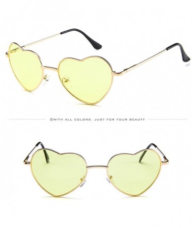 Oversized Heart Metal Frame Sunglasses for Women - Love Shape Oversize Glasses Candy Color Eyeglasses Lens - B - C5196EU29GX ...