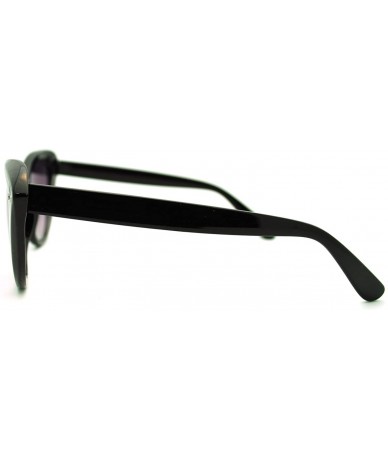 Cat Eye Narrow Retro Womens Cat Eye Thick Plastic 20s Brow Sunglasses - Black Smoke - CT11L9LF6FF $19.21