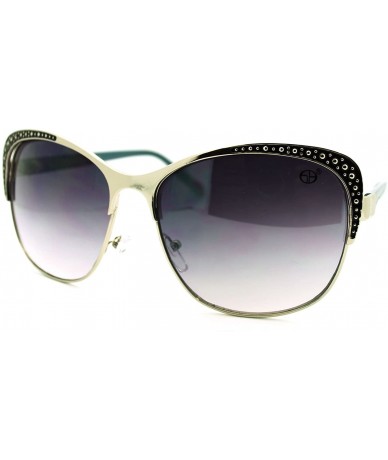 Square Designer Fashion Sunglasses Women's Vintage Retro Shades - Silver Black - C111LYJOCJD $18.67