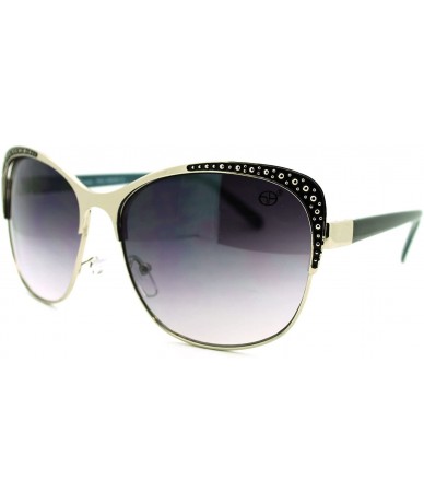 Square Designer Fashion Sunglasses Women's Vintage Retro Shades - Silver Black - C111LYJOCJD $18.67