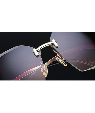 Rimless Unique Design Rimless Geometric Sunglasses Clear and Color With Box - Gold-clear - CI17YEMSZMZ $27.54