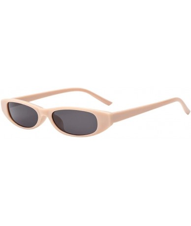 Square Vintage Oval Sunglasses Small Metal Frames Designer Cat Eye Sun Glasses Gothic Glasses (D) - D - CX19039QK53 $17.72