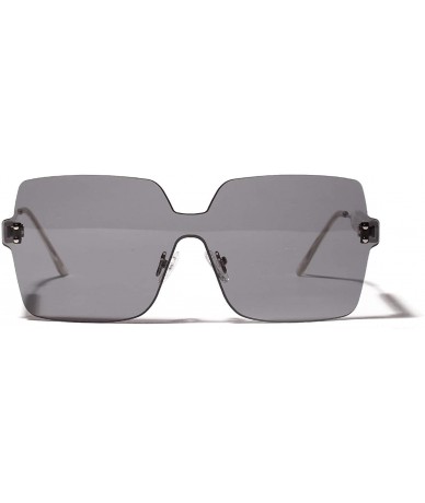 Rimless Frameless Sunglasses Vintage Blocking - Black - CC18QZ87UIY $20.29