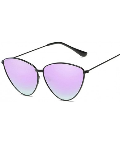 Cat Eye Women Metal Frame Cat Eye Sunglasses UV400 Mirror Sun Glasses Female Vintage Eyewear - Silverpink - CO199QD4MGE $18.33