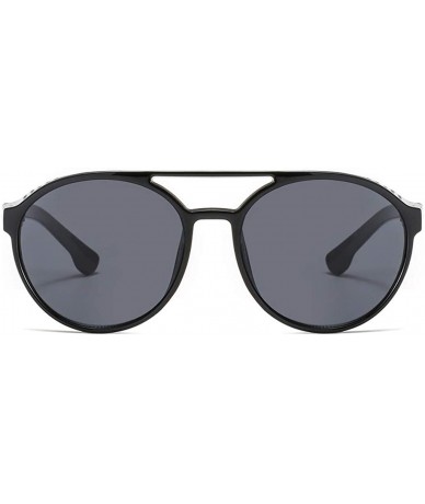 Round Vintage Sunglasses- Fashion Irregular Shape Glasses Retro Style Unisex - Black - CC18ROTSH5M $15.64