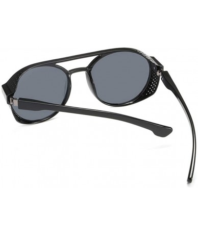 Round Vintage Sunglasses- Fashion Irregular Shape Glasses Retro Style Unisex - Black - CC18ROTSH5M $15.64