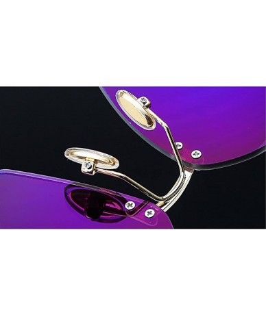 Rimless Unique Design Rimless Geometric Sunglasses Clear and Color With Box - Gold-clear - CI17YEMSZMZ $27.54