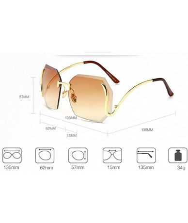 Rimless Unique Design Rimless Geometric Sunglasses Clear and Color With Box - Gold-clear - CI17YEMSZMZ $27.54