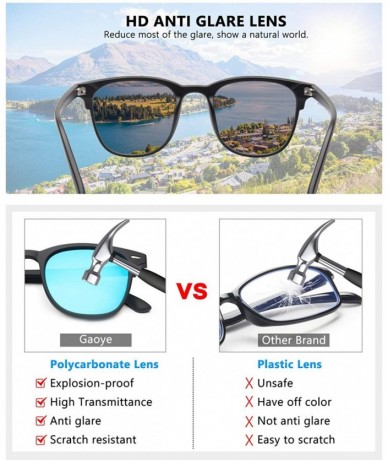 Square Polarized Sunglasses Lightweight Protection - Matte Blue /Mirrored /Gy1801 - C318Y6XU002 $16.40