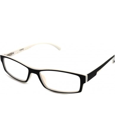 Rectangular Soft Matte Black w/ 2 Tone Reading Glasses Spring Hinge 0.74 Oz - R1 Matte Black Matte White - C518WZ0RKEK $35.44