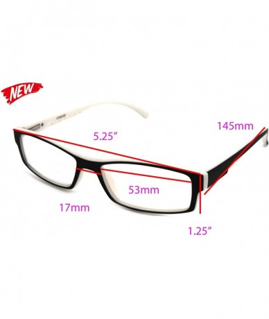 Rectangular Soft Matte Black w/ 2 Tone Reading Glasses Spring Hinge 0.74 Oz - R1 Matte Black Matte White - C518WZ0RKEK $35.44