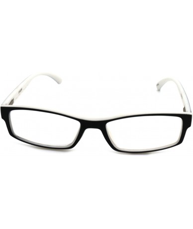 Rectangular Soft Matte Black w/ 2 Tone Reading Glasses Spring Hinge 0.74 Oz - R1 Matte Black Matte White - C518WZ0RKEK $35.44