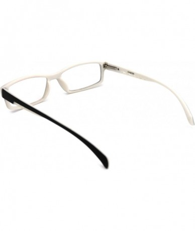 Rectangular Soft Matte Black w/ 2 Tone Reading Glasses Spring Hinge 0.74 Oz - R1 Matte Black Matte White - C518WZ0RKEK $35.44