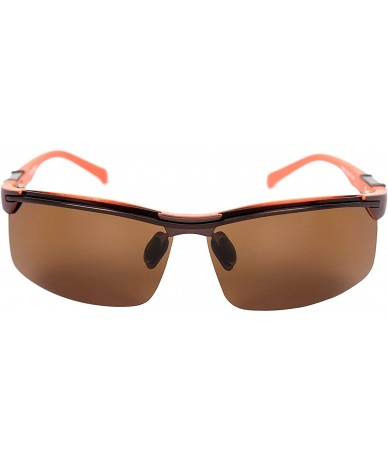 Rimless Unisex Polarized Sunglasses UV400 Protection Designer Sun Glasses for Man/Women - Brown-4 - CO18DA2OLYT $17.36