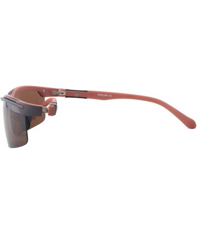 Rimless Unisex Polarized Sunglasses UV400 Protection Designer Sun Glasses for Man/Women - Brown-4 - CO18DA2OLYT $17.36