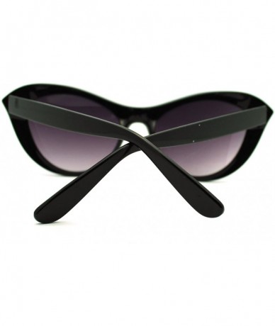 Cat Eye Narrow Retro Womens Cat Eye Thick Plastic 20s Brow Sunglasses - Black Smoke - CT11L9LF6FF $19.21