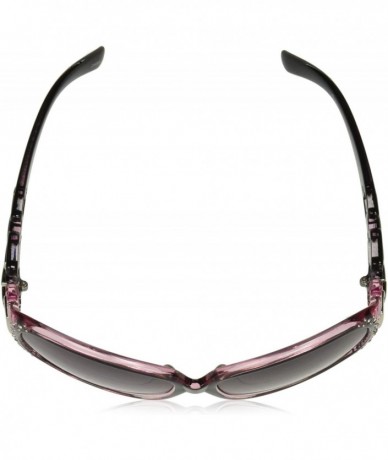 Round Women's 1017SP Oval Rhinestone Crystal Accented Sunglasses with 100% UV Protection - 70 mm - Black Pink - C118NN76OSY $...