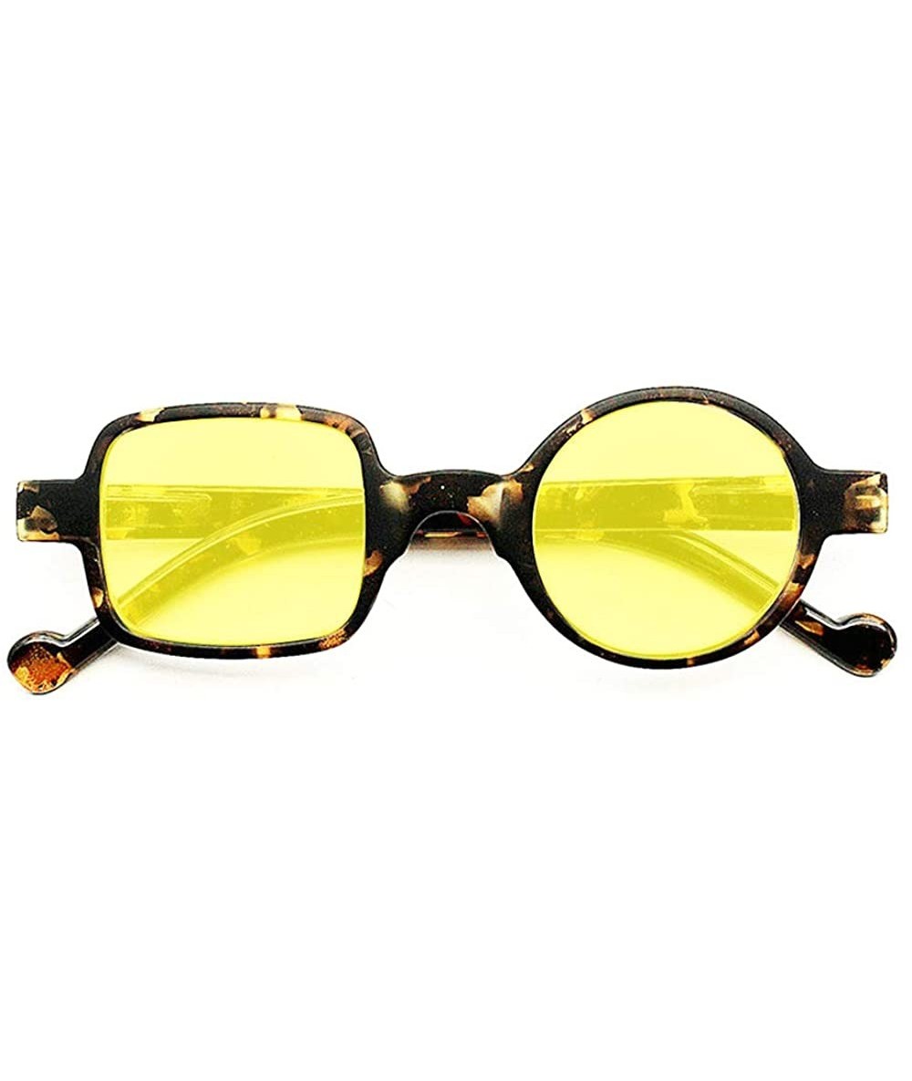 Round glasses Fashion Shades Sunglasses - Yellow - CU192QQIYUQ $24.91