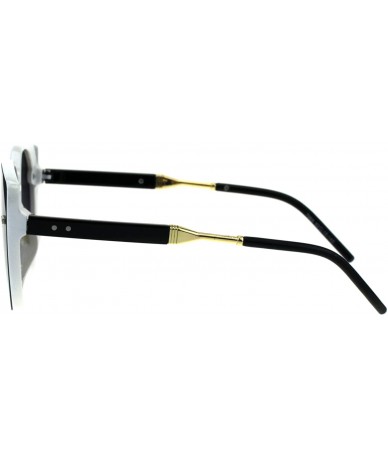 Oversized Womens Retro Mod Designer Oversize Plastic Cat Eye Sunglasses - White Black Smoke - CQ18EKYXH32 $24.09