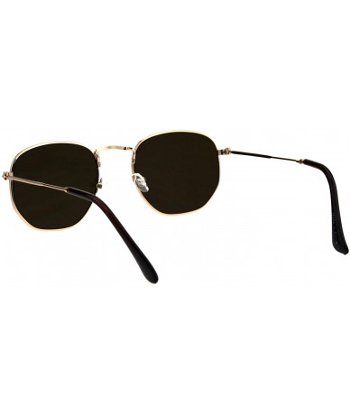 Rectangular Mens Color Mirror Luxury Victorian Metal Rim Rectangular Sunglasses - Gold Brown - CV18GO9DQZW $23.27