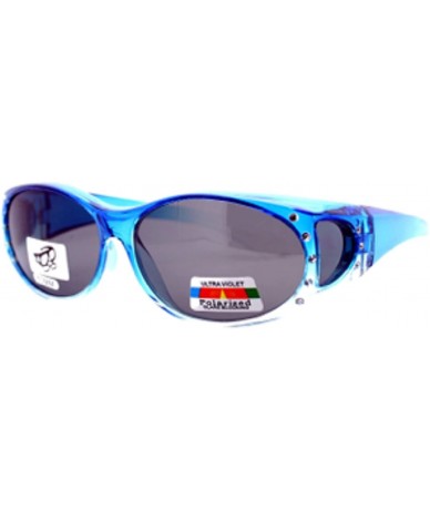 Sport 2 Womens Polarized Rhinestone Fit Over Ombre Sunglasses Wear Over Eyeglasses - 1 Blue / 1 Grey - CH12IPS659Z $42.92