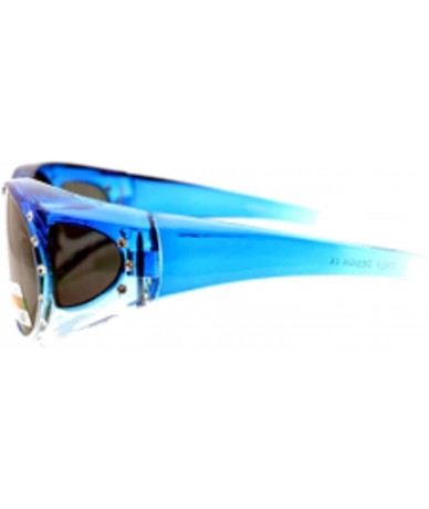 Sport 2 Womens Polarized Rhinestone Fit Over Ombre Sunglasses Wear Over Eyeglasses - 1 Blue / 1 Grey - CH12IPS659Z $42.92