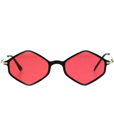 Rectangular Mens Trendy Retro Hippie Color Lens Diamond Shape Sunglasses - Black Red - CD18GGL3XM6 $23.60