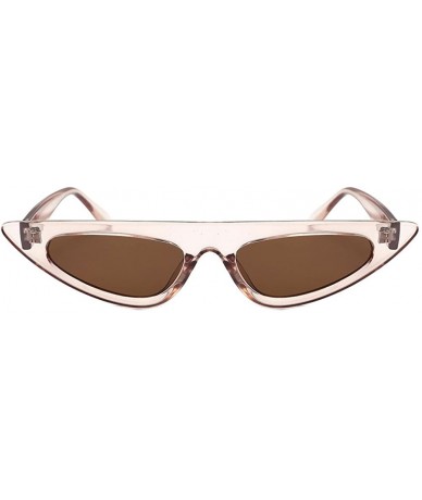 Cat Eye Stylish Sunglasses for Men Women 100% UV protectionPolarized Sunglasses - Coffee - CQ18S5IQ0Q9 $13.41