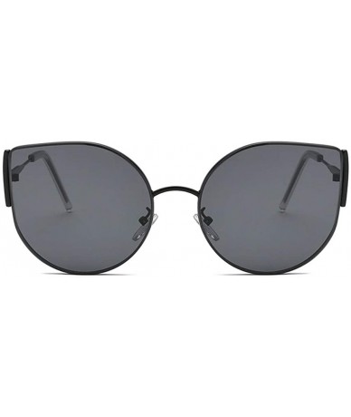 Cat Eye Women Cat eye Sunglasses Vintage Mirror Ocean Lens Sun Glasses Female Eyewear UV400 - Black Grey - C719034D3TZ $23.51