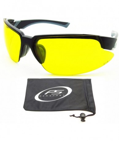 Wrap Yellow sunglasses with Safety rated Z87.1 Polycarbonate lenses - Black - C411BFTL0ZB $34.03