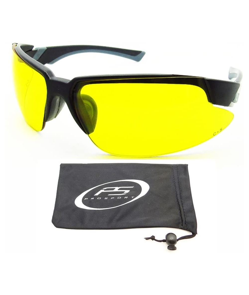 Wrap Yellow sunglasses with Safety rated Z87.1 Polycarbonate lenses - Black - C411BFTL0ZB $34.03